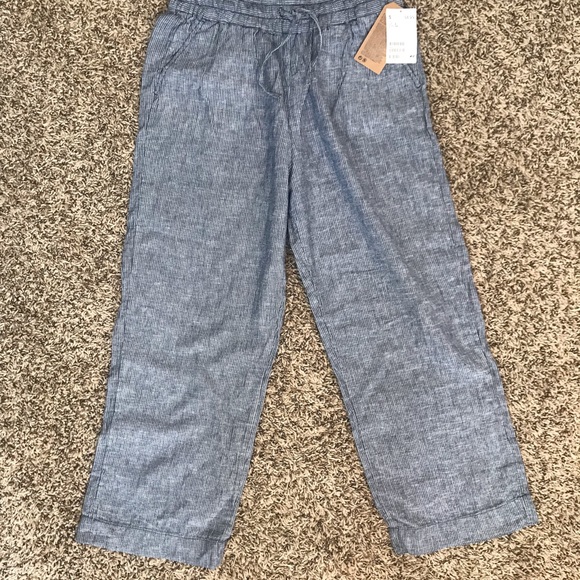 H&M Pants - H&M Navy wide leg linen pants